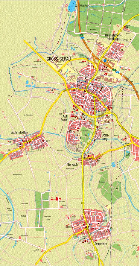 Landkarte der Stadt Gross-Gerau